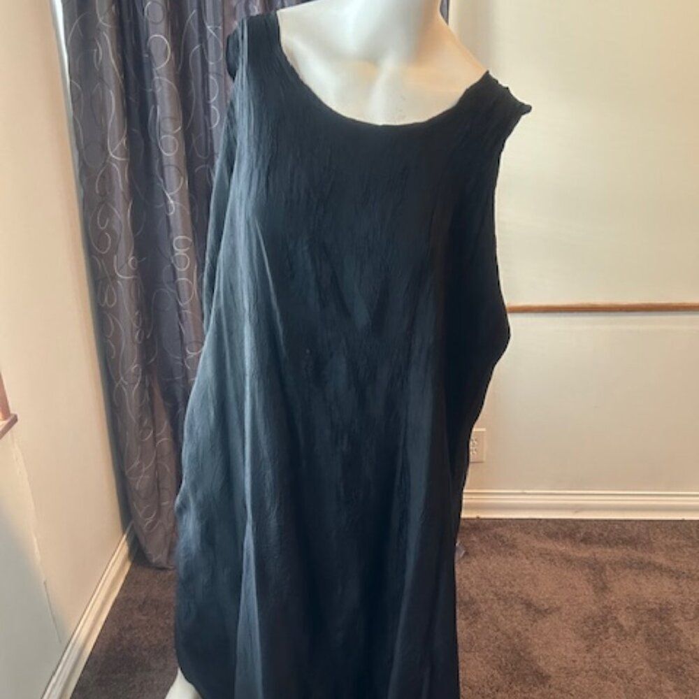 Lee Andersen Vintage Black Crushed Sleeveless Fit & Flare dress, size XL